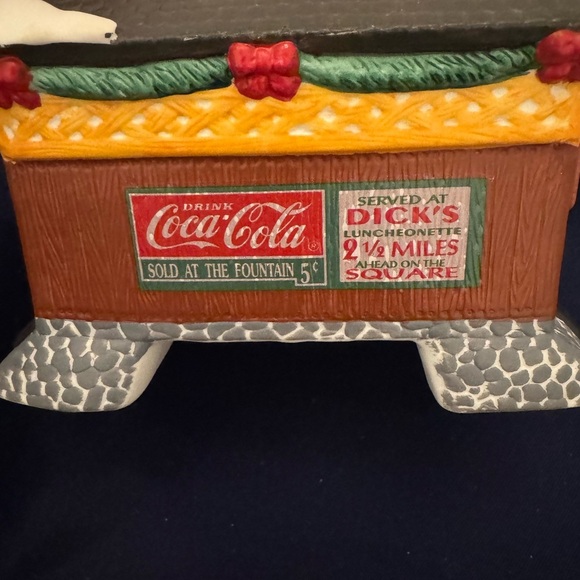 Vintage Coke Cola Town Square Collection Snow Covered Bridge - Picture 4 of 14